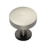 M Marcus Heritage Brass Domed Disc Design Cabinet Knob with Rose 32mm 